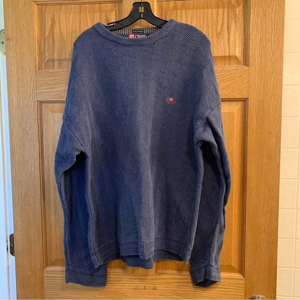 Vintage 90’s Chaps Ralph Lauren Hand Framed Blue Crewneck Sweater Men's Size XL